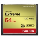 SANDISK CF Extreme (R/W: 120/85 MB/s, UDMA 7) 64 GB memória