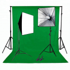 2 db-os Softboxos Youtube szett zöld háttérrel (CLK-11)