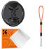K&F objektívvédő sapka zsinórral + törlőkendő, 55mm
