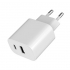 Gembird Univerzális USB-töltő 2.4A 12W fehér USB-A USB-C 2 port